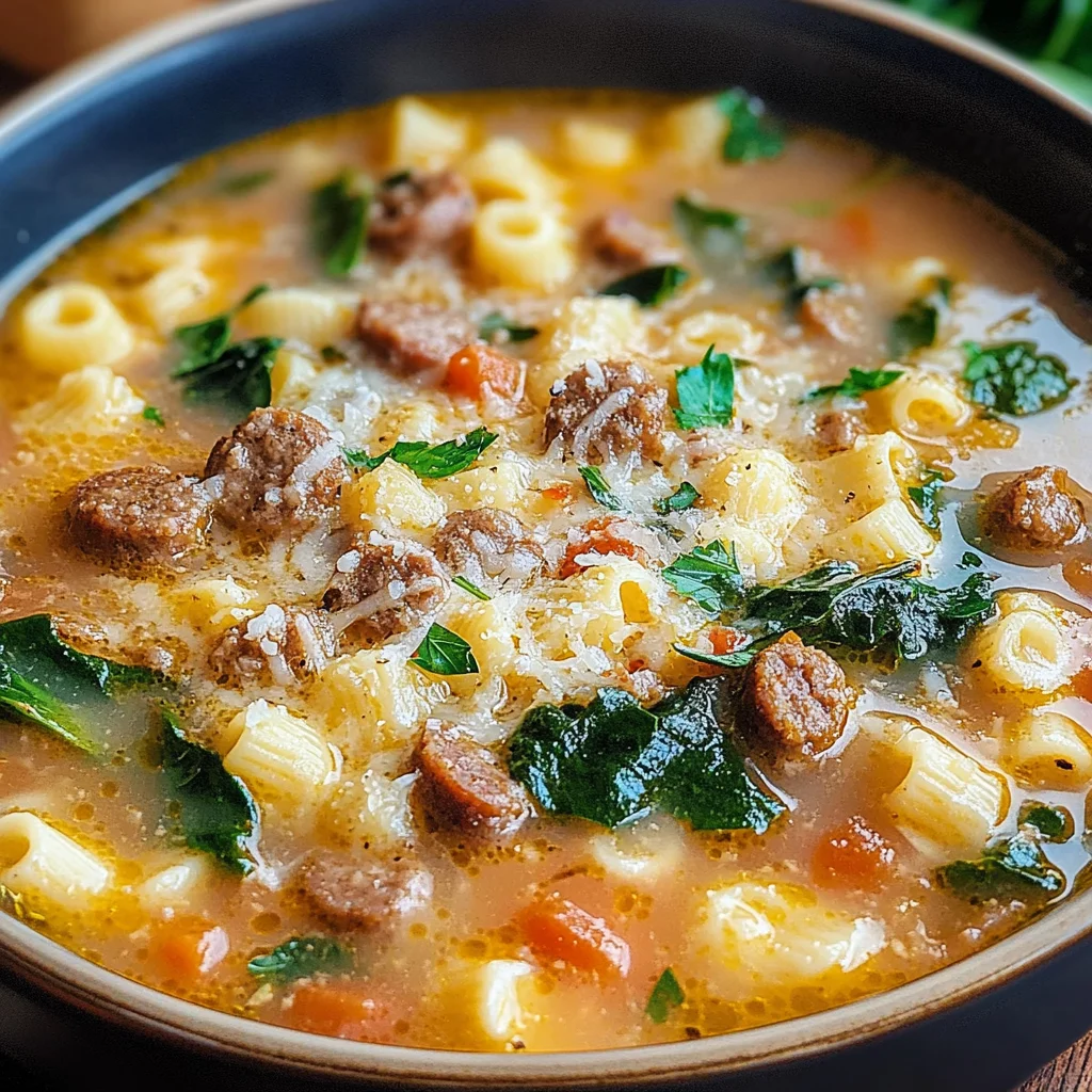 Hearty and Creamy Italian Sausage Ditalini Soup