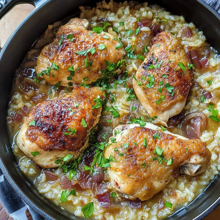 One-Pot French Onion Chicken & Rice Recipe