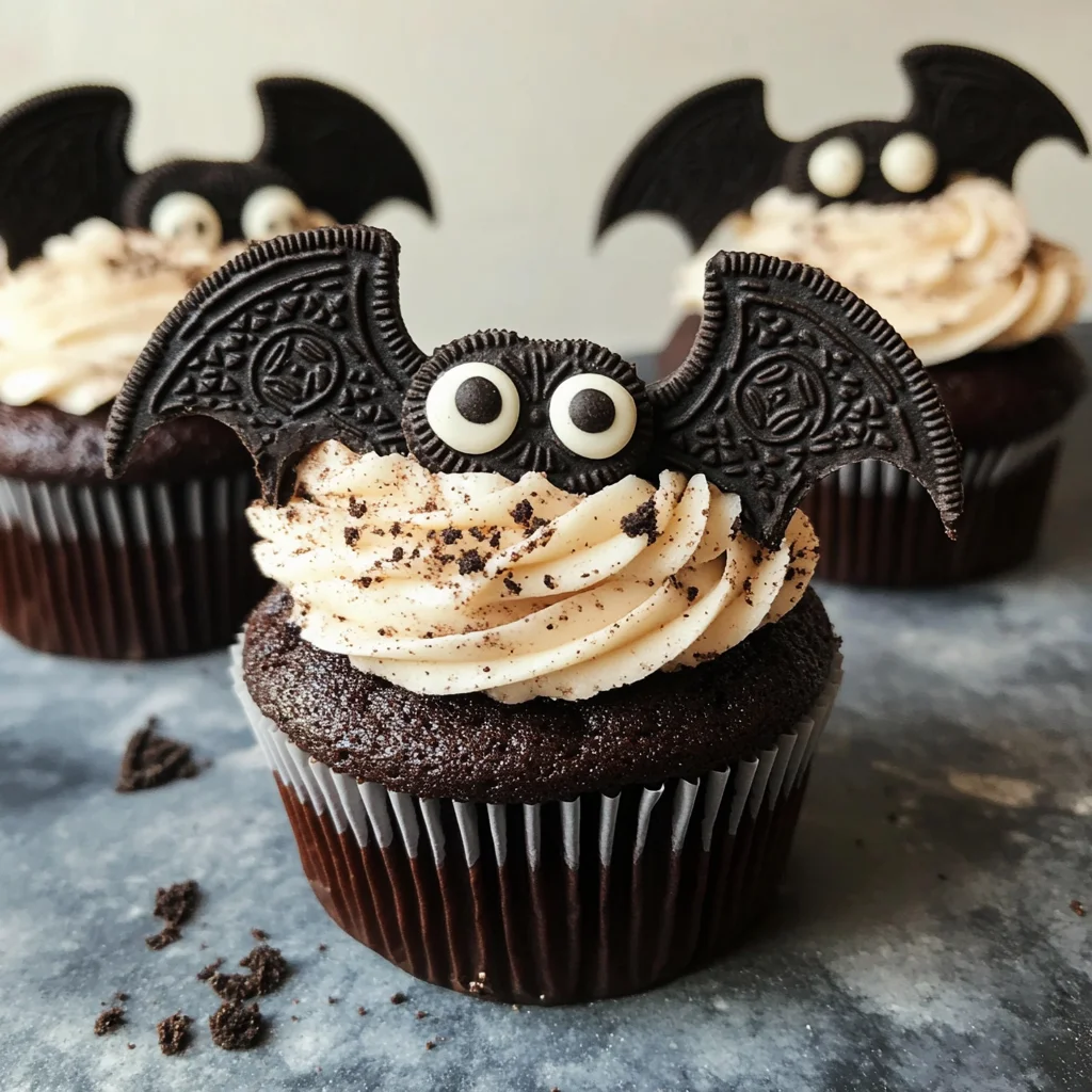 Vegan Oreo Bat Cupcakes