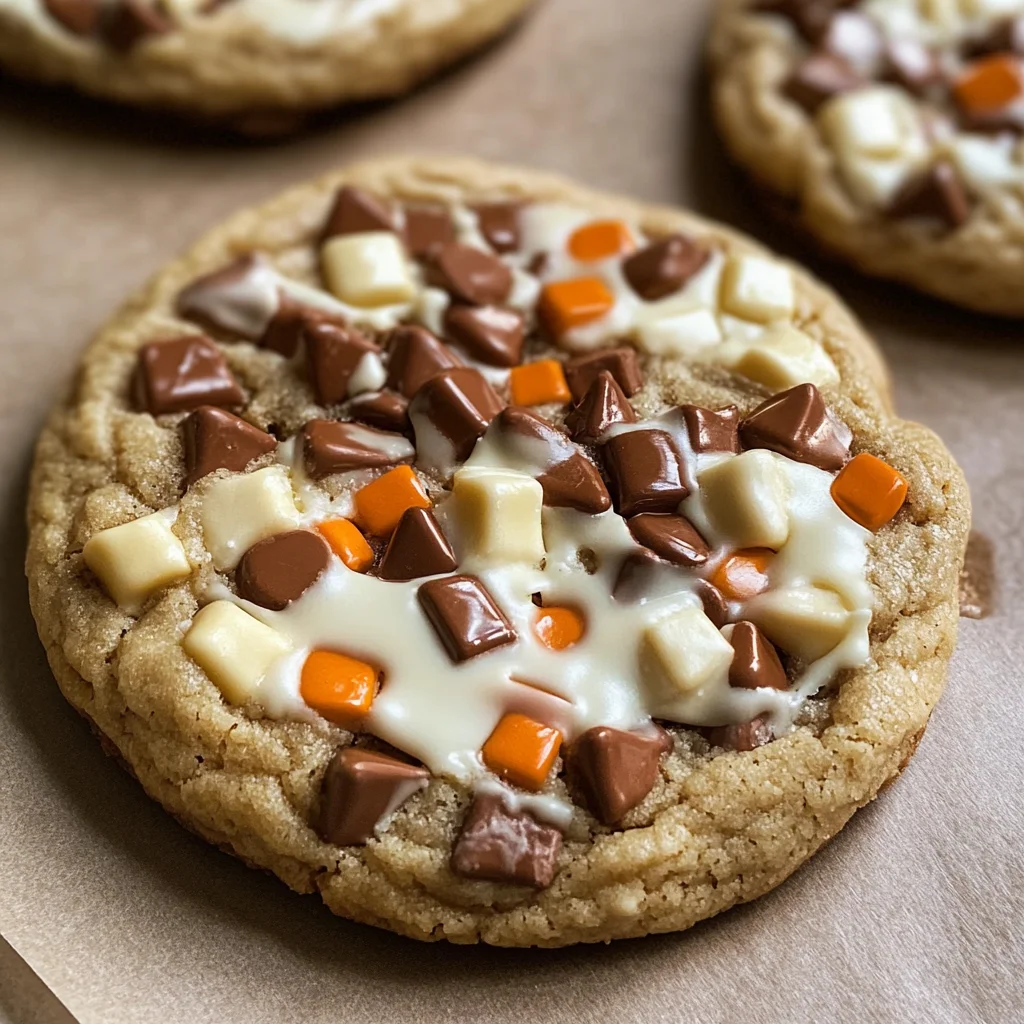 White Chocolate Reese’s Cheesecake Cookies