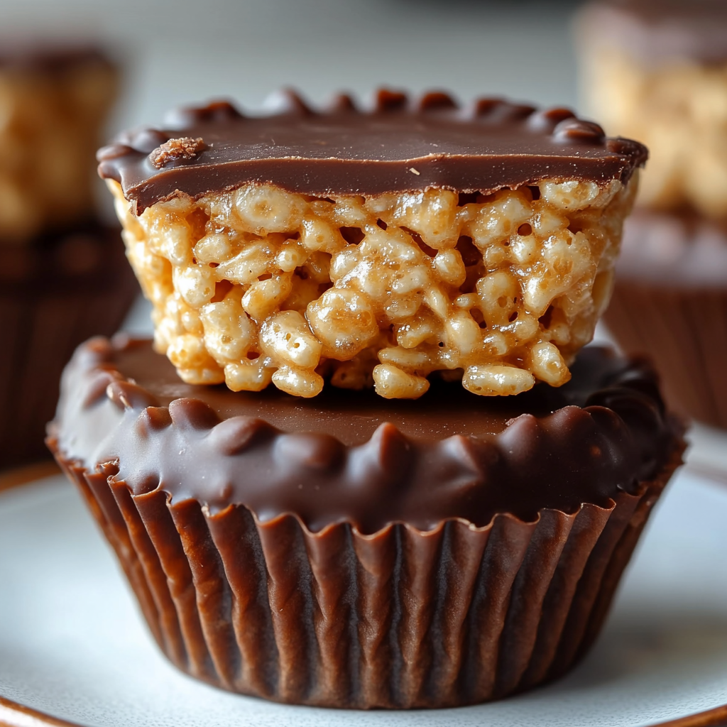 Chocolate Peanut Butter Rice Krispie Cups