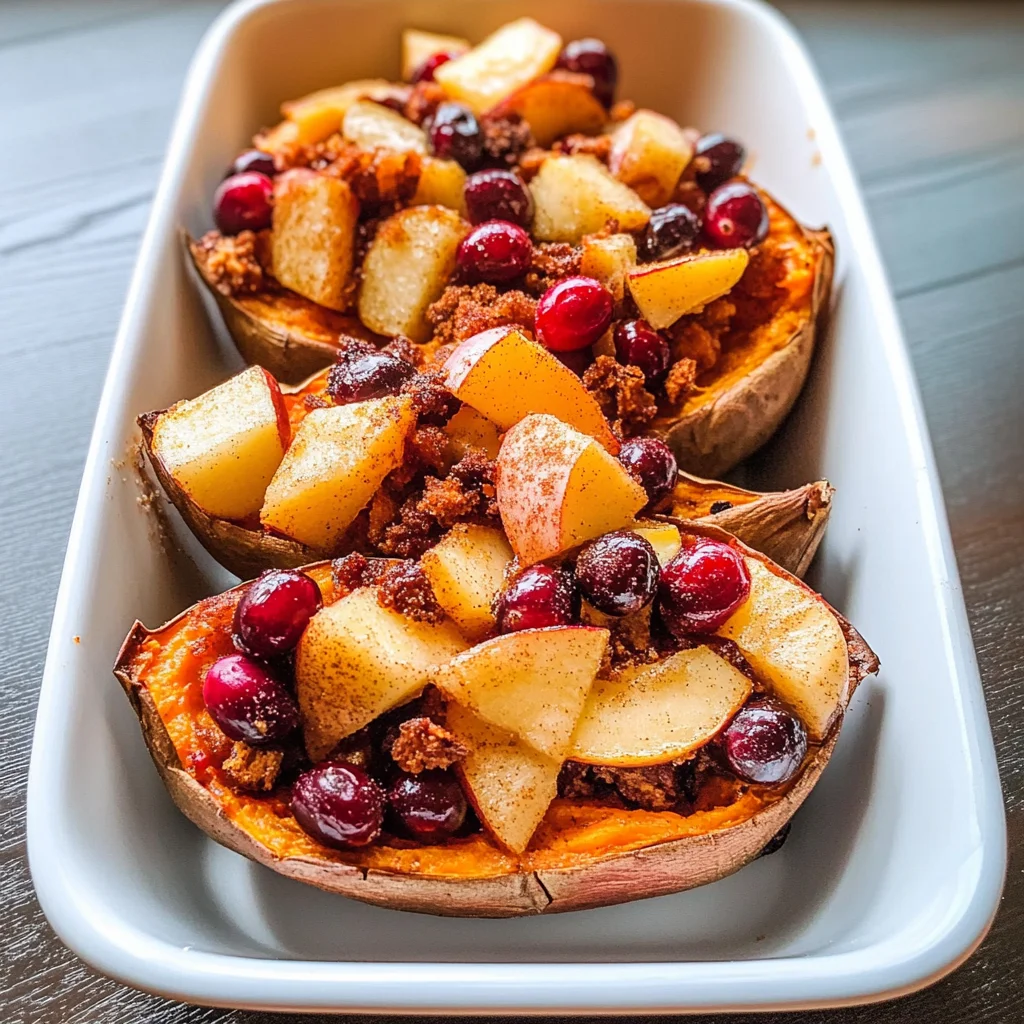 Cranberry Apple Twice-Baked Sweet Potatoes