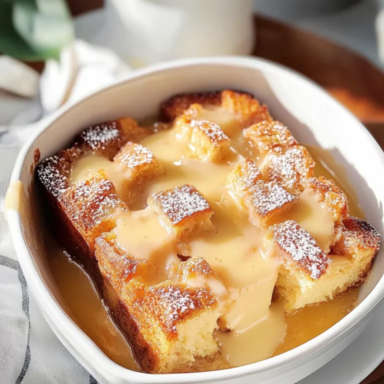 Custard Bread Pudding with Vanilla Sauce