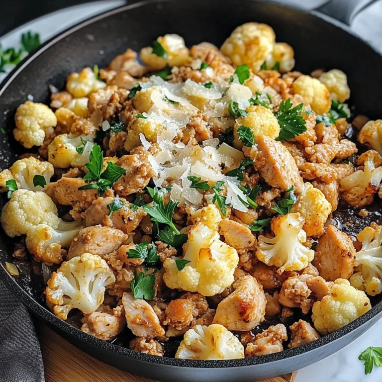 Garlic Butter Ground Turkey with Cauliflower Skillet