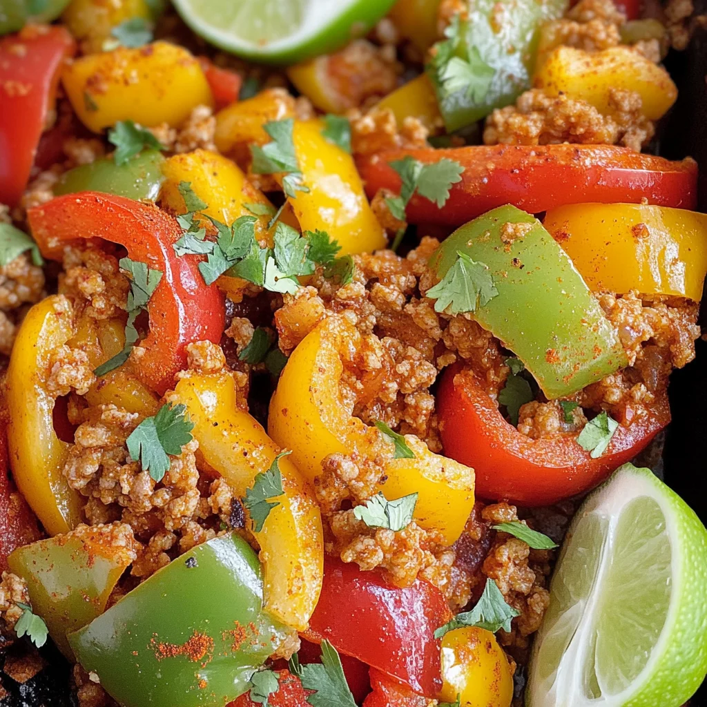 Ground turkey and peppers