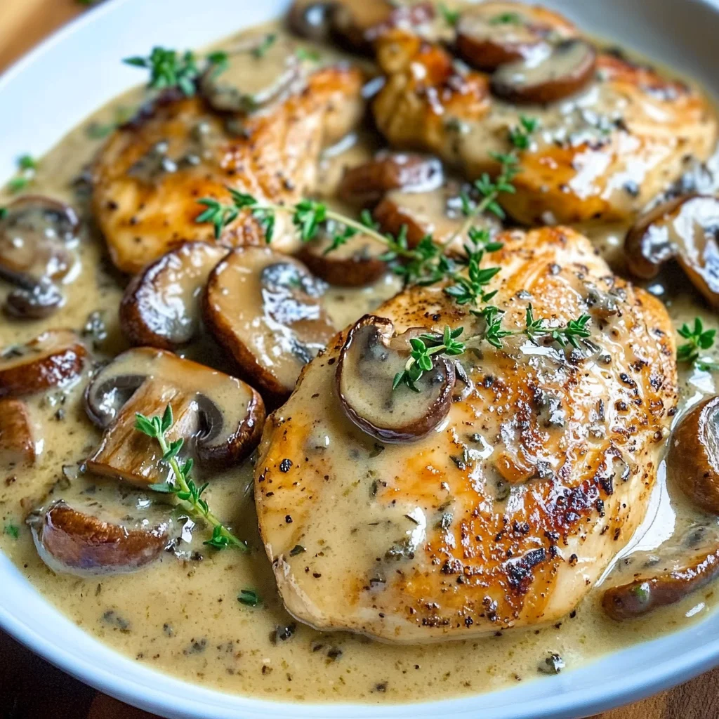 Mushroom Asiago Chicken