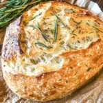 Rustic No-Knead Rosemary Garlic Bread