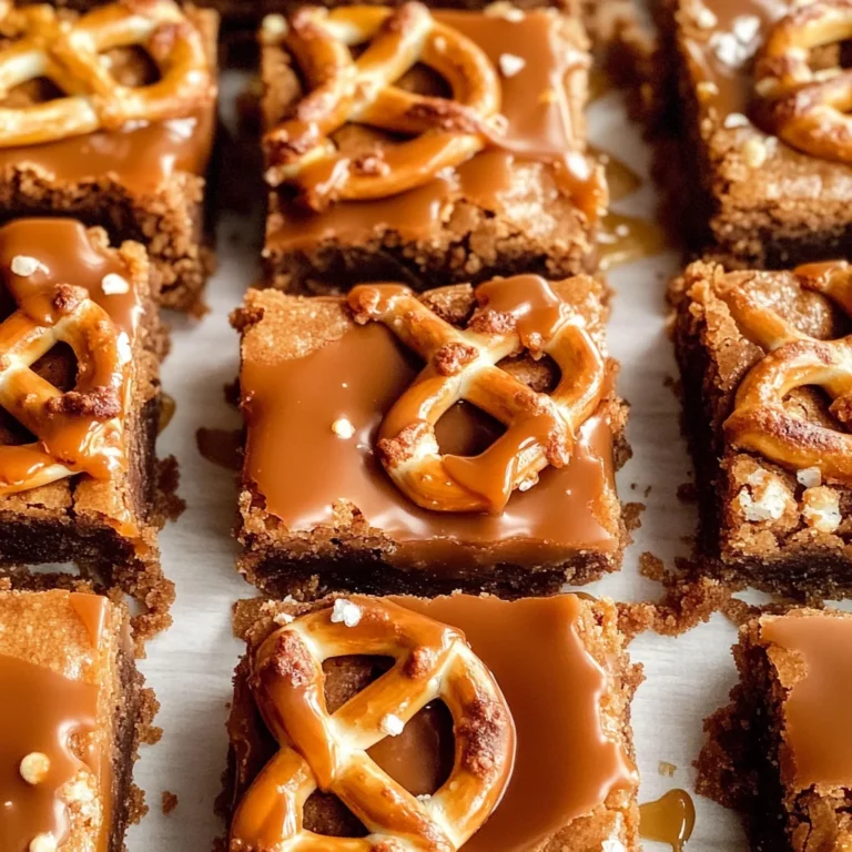 Salted Caramel Pretzel Blondies – The Perfect Sweet & Salty Treat!