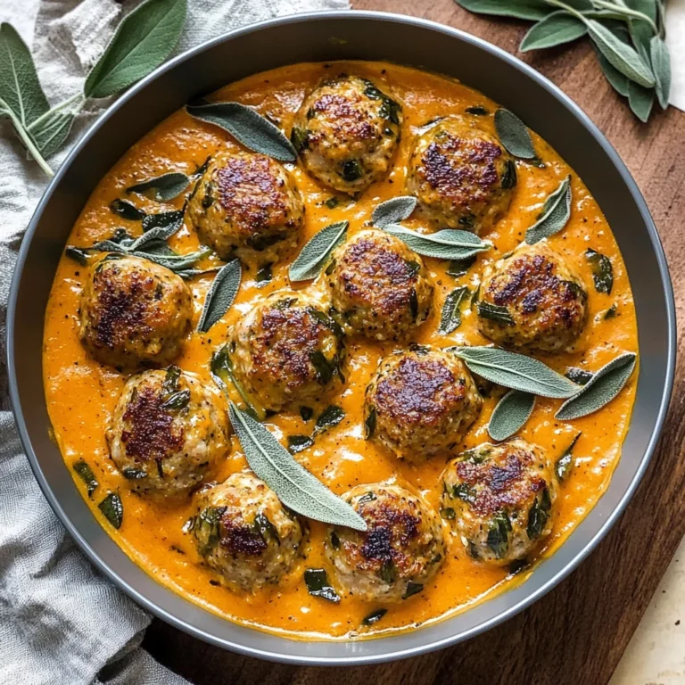 Turkey Meatballs in Pumpkin Sage Sauce