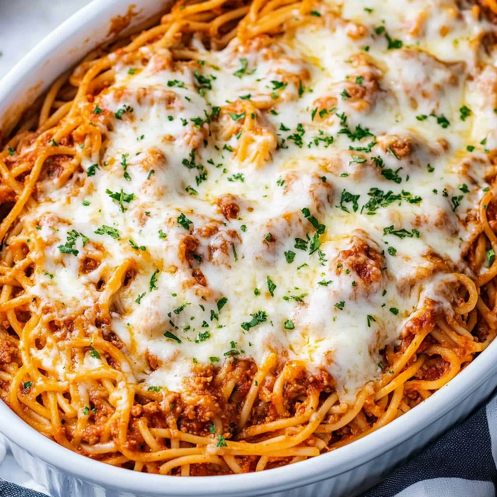 Baked Cream Cheese Spaghetti Casserole