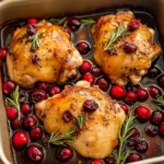 Baked Cranberry Rosemary Chicken (One-Pan)