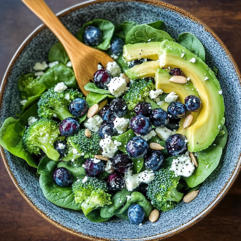 Blueberry Broccoli Spinach Salad
