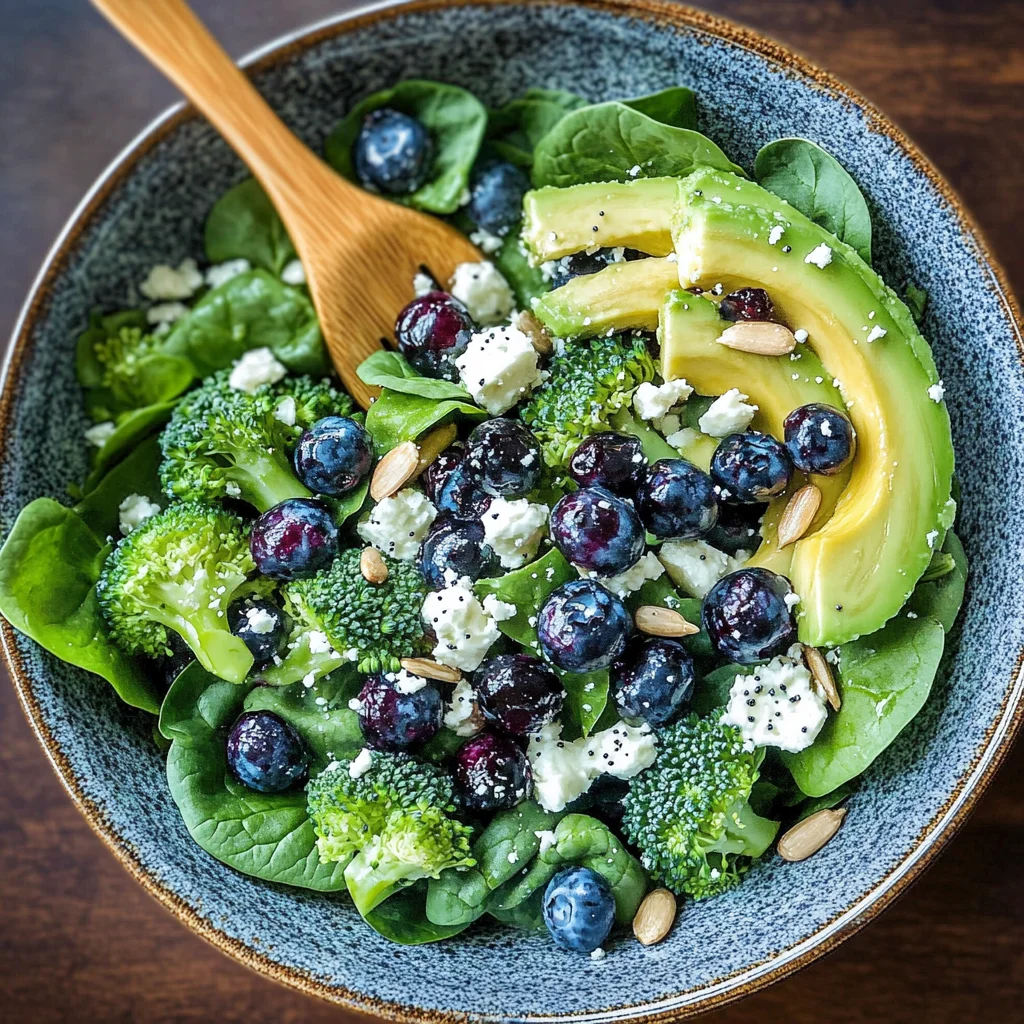 Blueberry Broccoli Spinach Salad