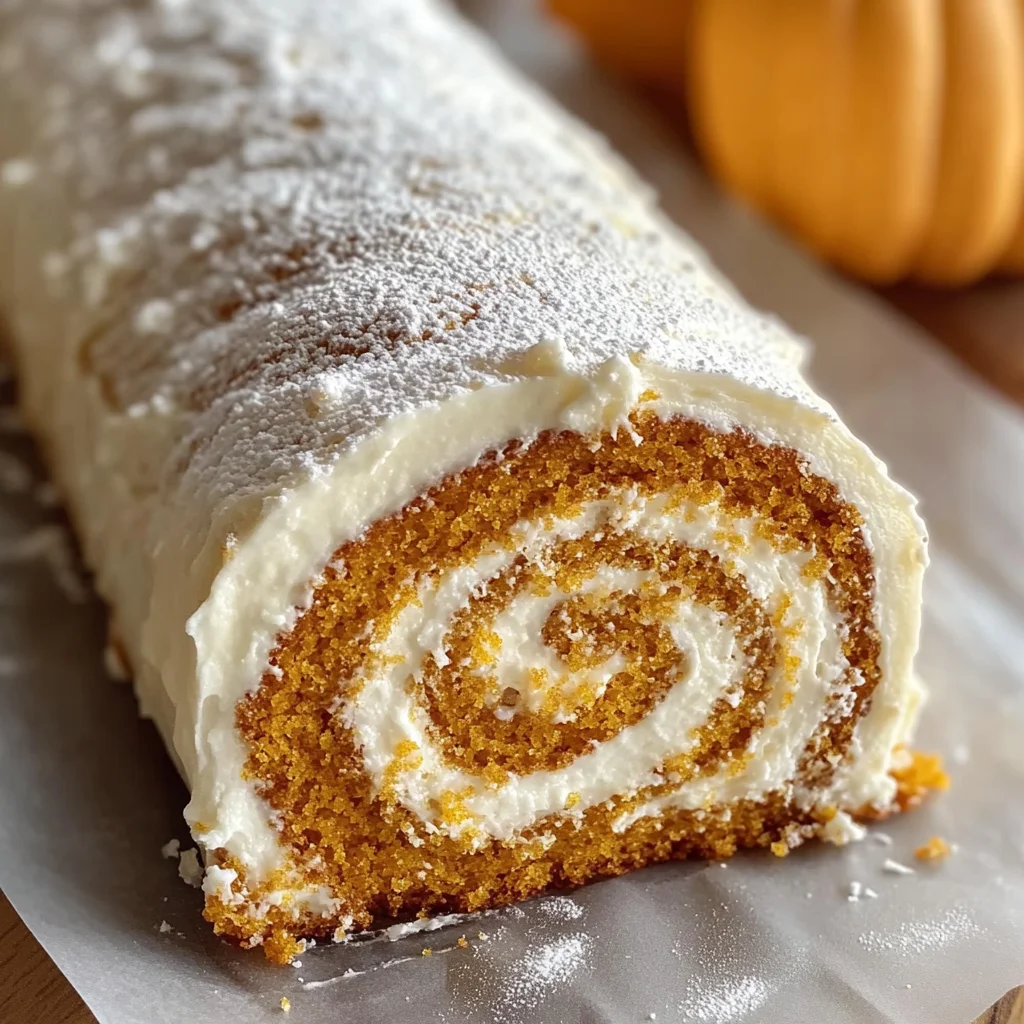 Fall Pumpkin Spice Roll Cake