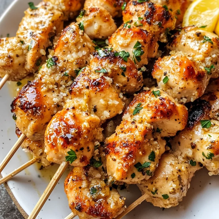 Garlic Parmesan Chicken Skewers