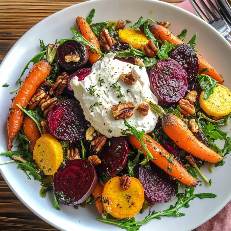 Roasted Beets and Carrots Salad with Burrata