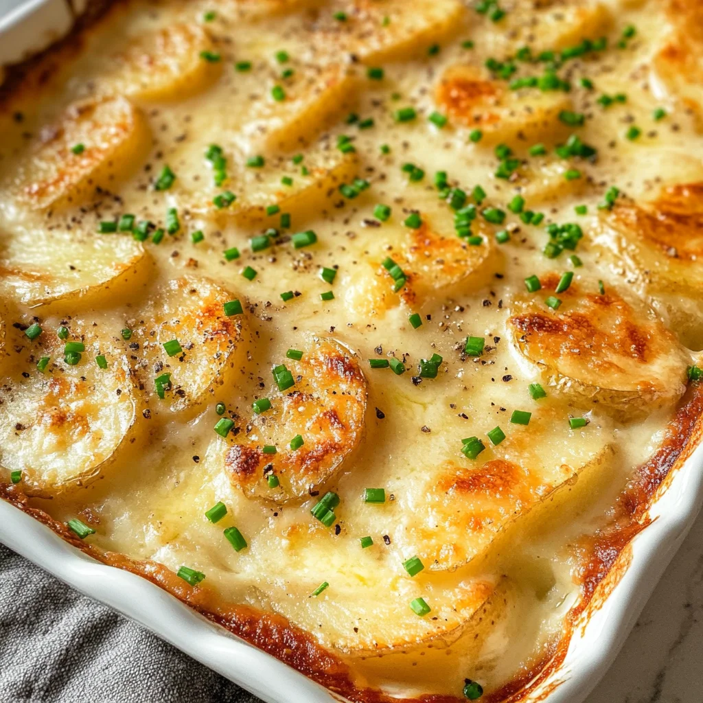 Roasted Garlic Potatoes au Gratin