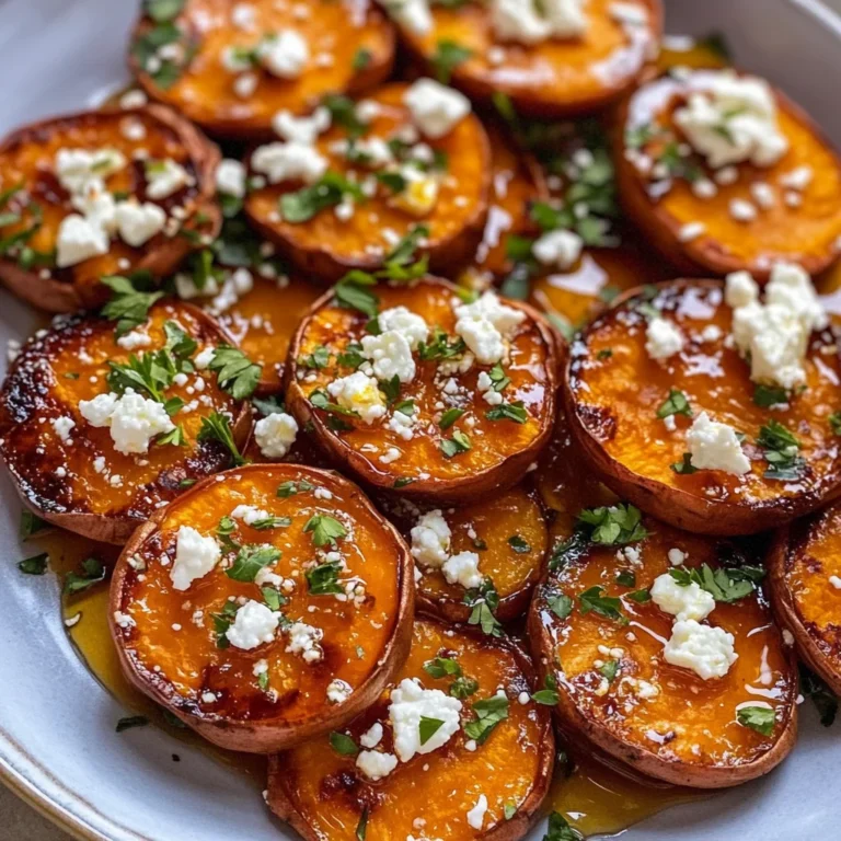 Roasted Sweet Potato Rounds with Honey & Feta