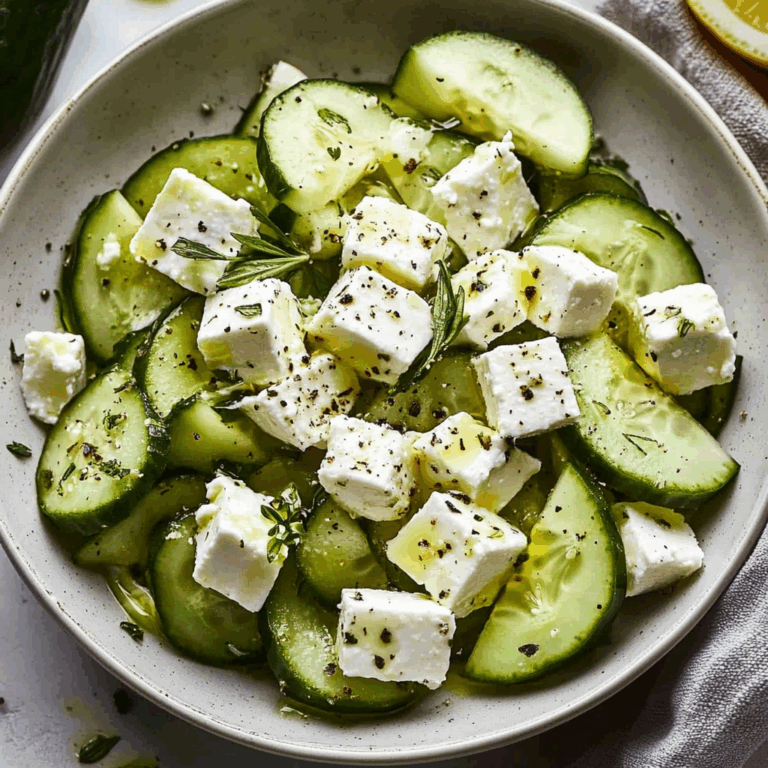 Cucumber Feta Salad with Lemon Greek Vinaigrette