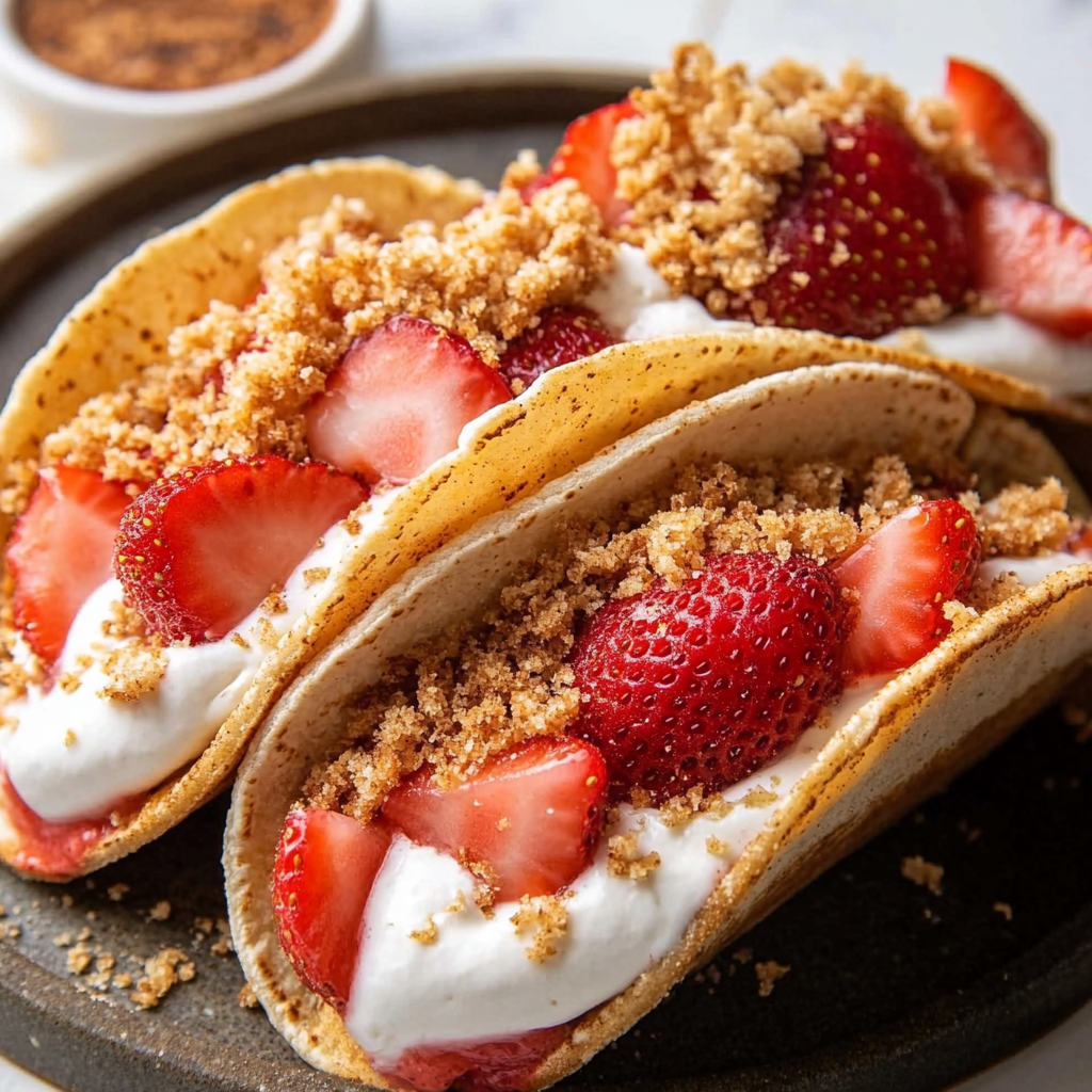 Strawberry Crunch Cheesecake Tacos