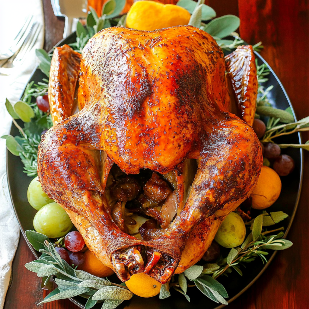 Super Juicy Turkey Baked In Cheesecloth and white grape juice