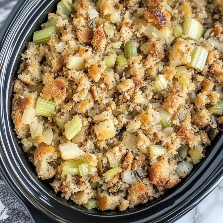 5-Ingredient Slow Cooker Dressing - Easy Stuffing Recipe for Crockpot, Oven-Baked, & Freezer
