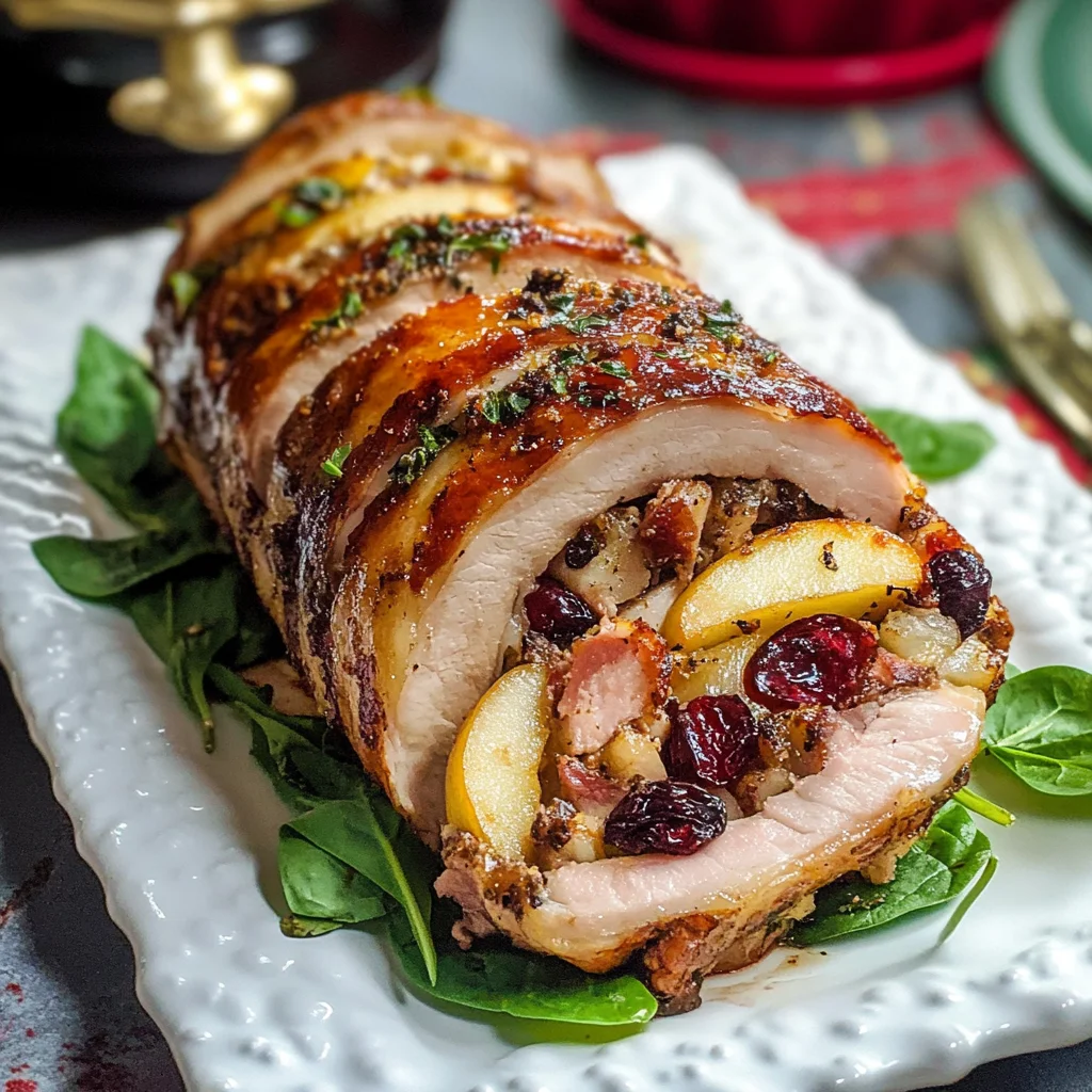 Apple & Bacon Stuffed Pork Loin Roll (video)