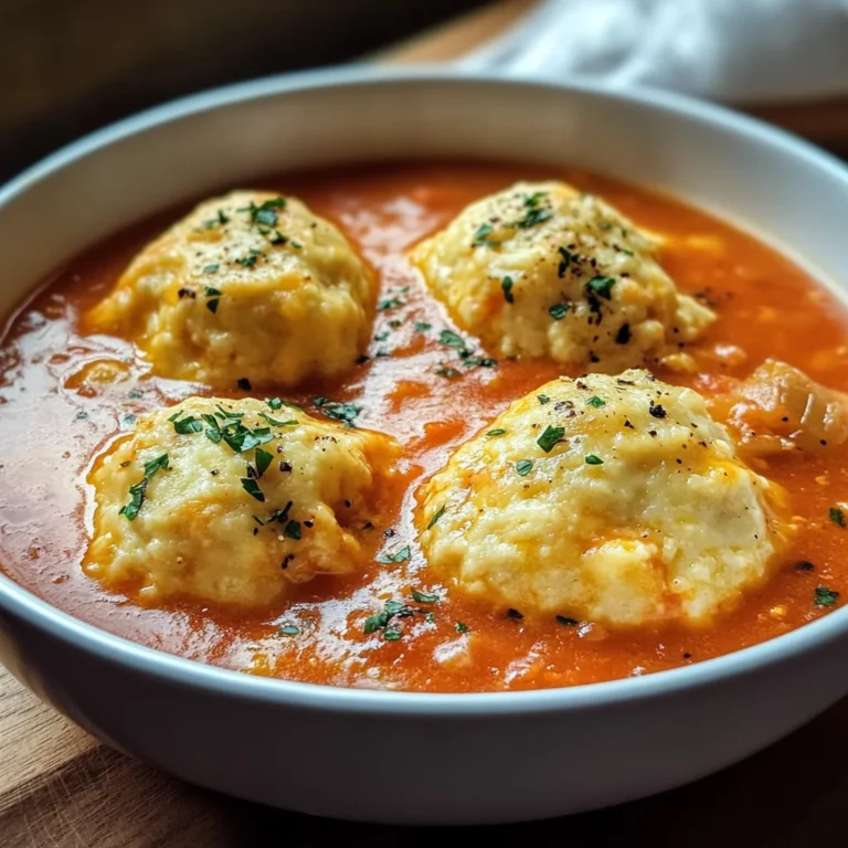 Best Tomato Soup with Cheddar Bay Dumplings