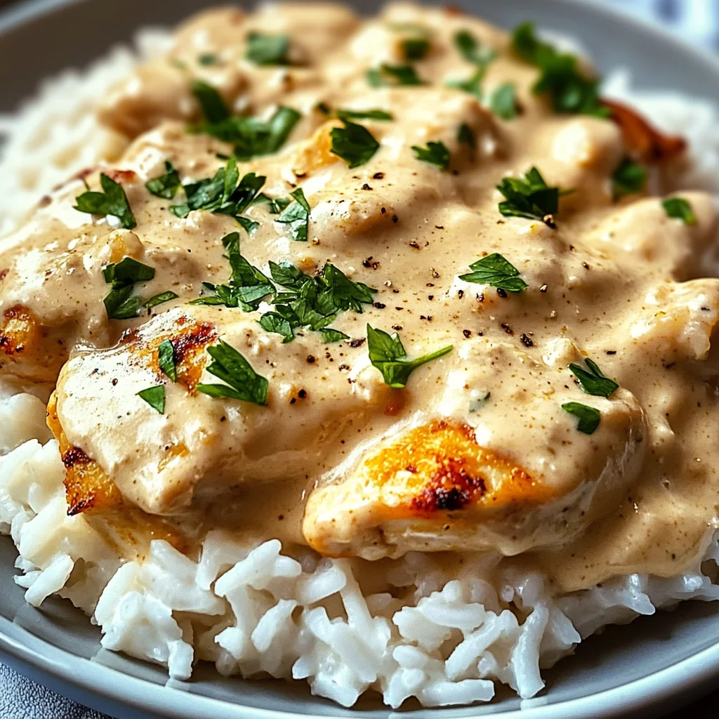 Creamy Smothered Chicken and Rice