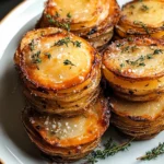 Crispy Potato Stacks with Garlic Herb Butter