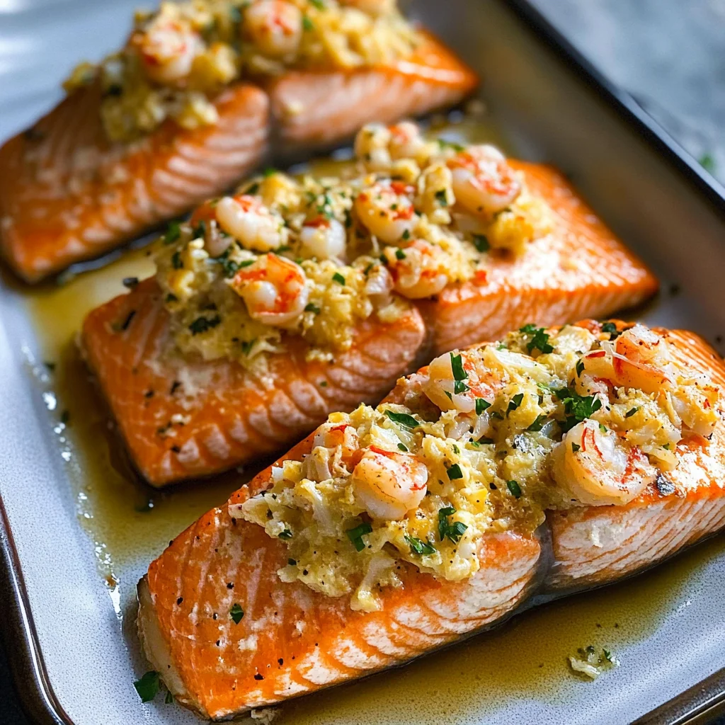 Elegant Crab Shrimp Stuffed Salmon