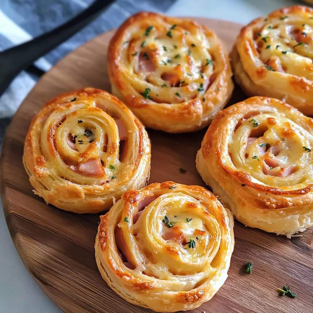 Ham and Cheese Puff Pastry Pinwheels