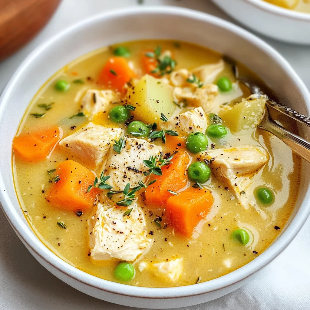 Healthy Chicken Pot Pie Soup (Whole30, Dairy-Free)