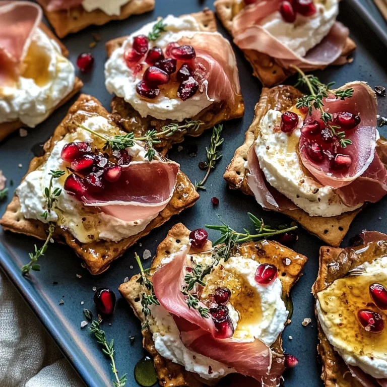 Honey Whipped Ricotta and Prosciutto Crackers