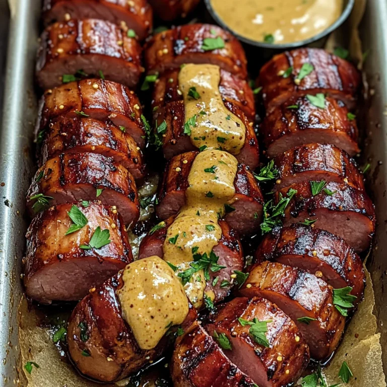 Mustard Hasselback Kielbasa Bites