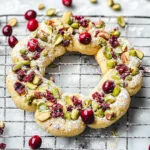 Pistachio Cranberry Wreath Cookies