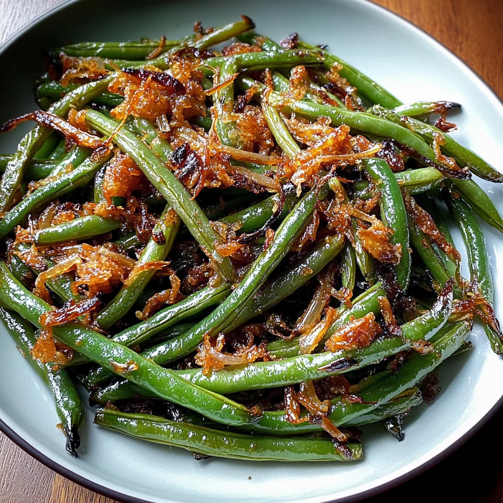Roasted Green Beans with Caramelized Shallots
