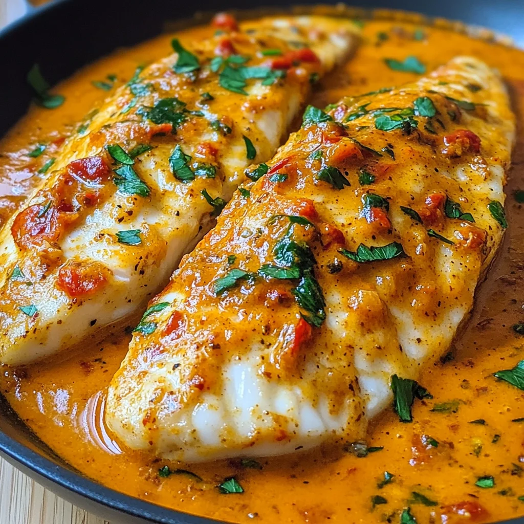 Tilapia in Roasted Pepper Sauce