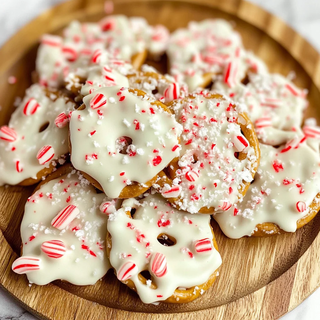 White Chocolate Peppermint Pretzel Crisps
