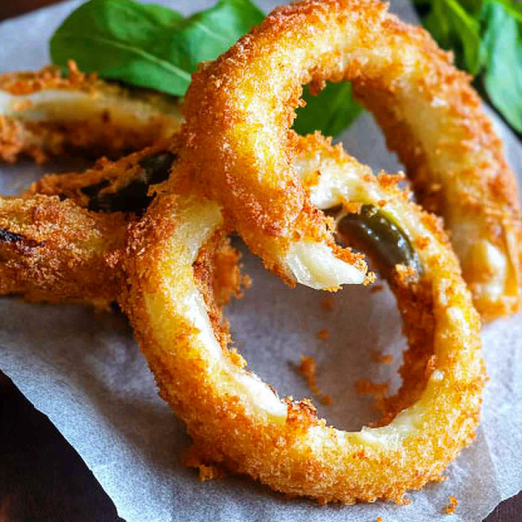 Jalapeño Popper Stuffed Onion Rings