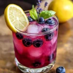 Blueberry Basil Lemon Lavender Mocktail