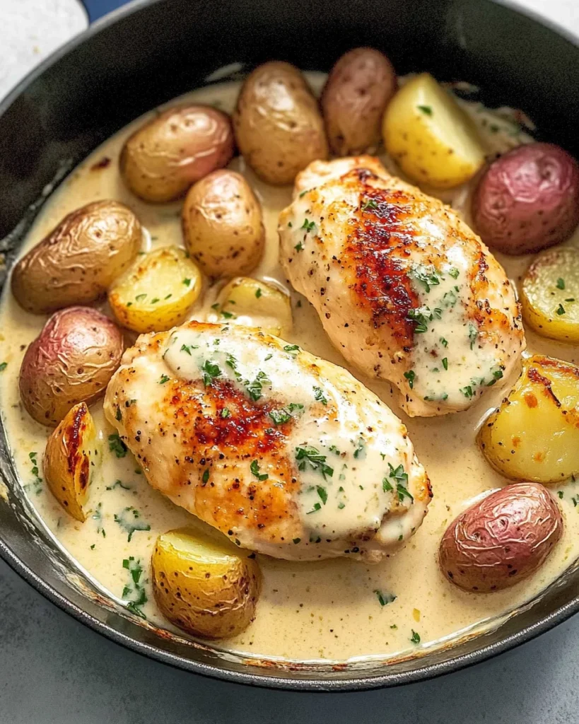Chicken and Potatoes with Dijon Cream Sauce