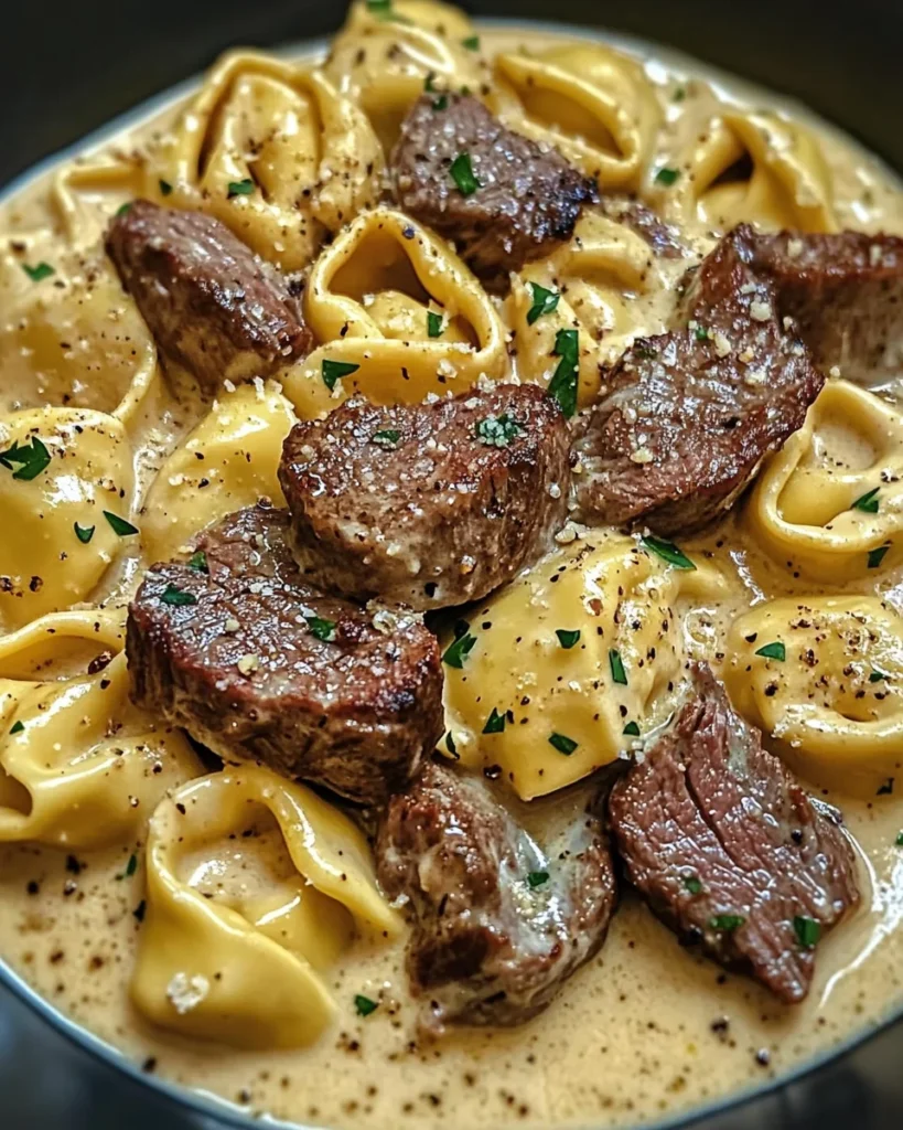 Cracked Garlic Steak Tortellini in Creamhouse Sauce Bliss