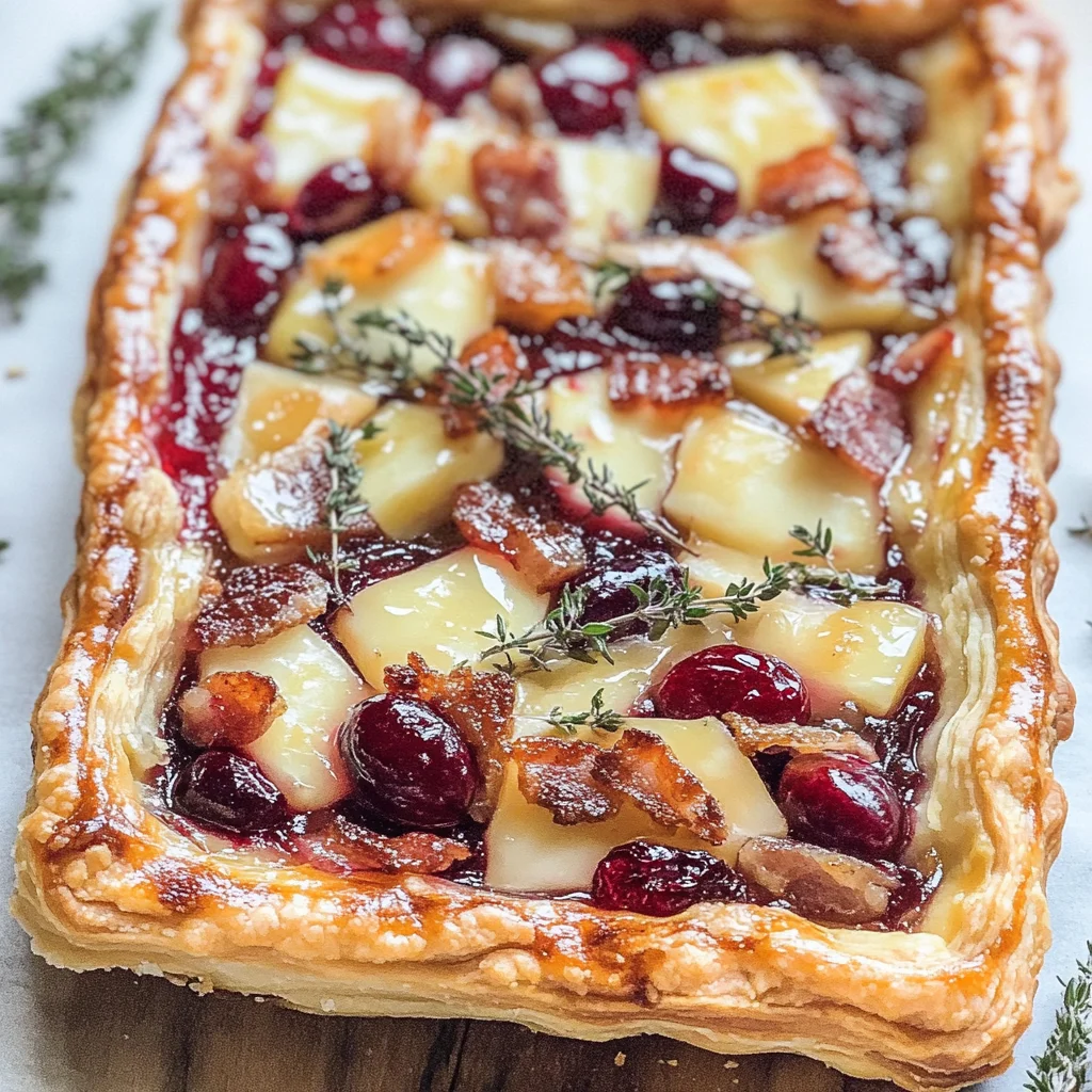 Cranberry Brie Tart with Pancetta & Thyme