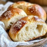 Easy No Knead German Crusty Rolls