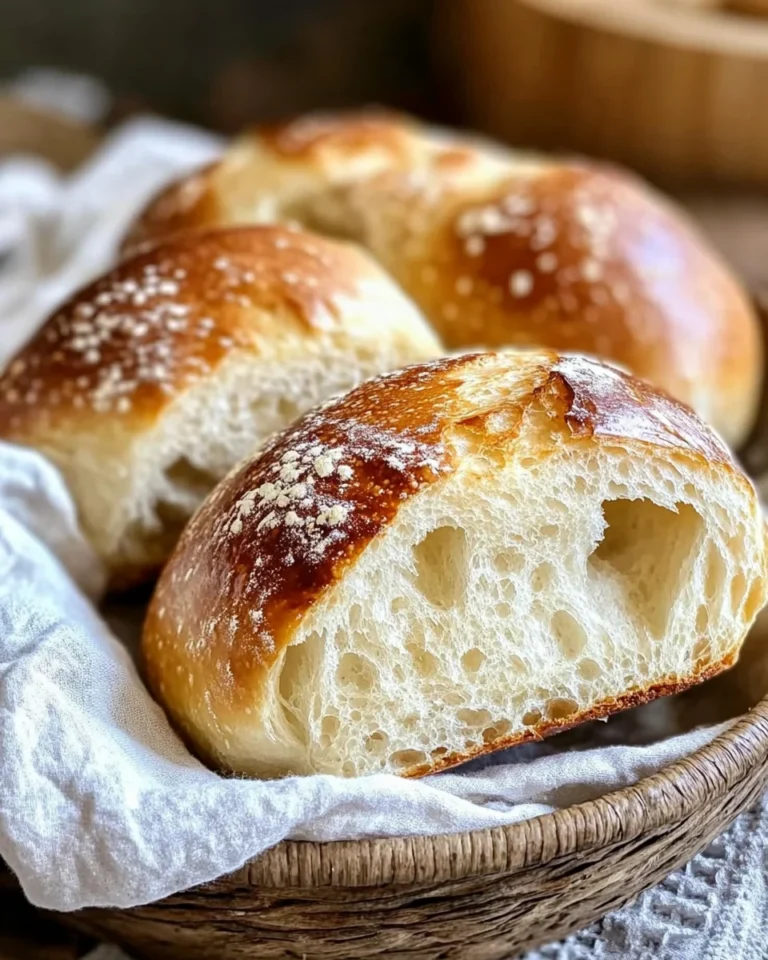 Easy No Knead German Crusty Rolls
