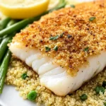 Garlic Lemon Cod with Crispy Quinoa Crust