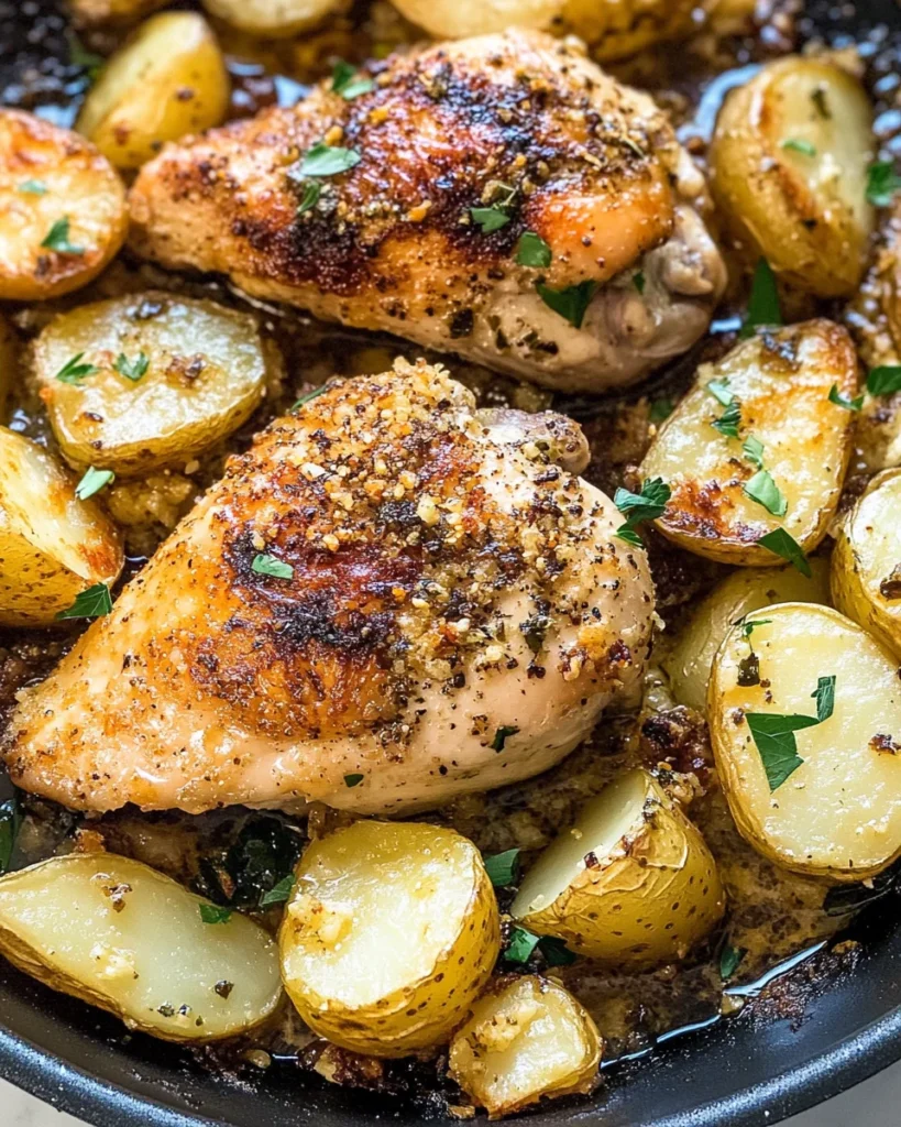 Garlic Parmesan Chicken and Potatoes (One-Pan Dinner)