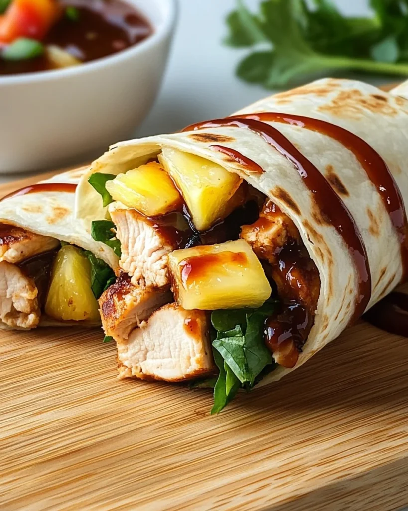 Hawaiian BBQ Chicken Wraps