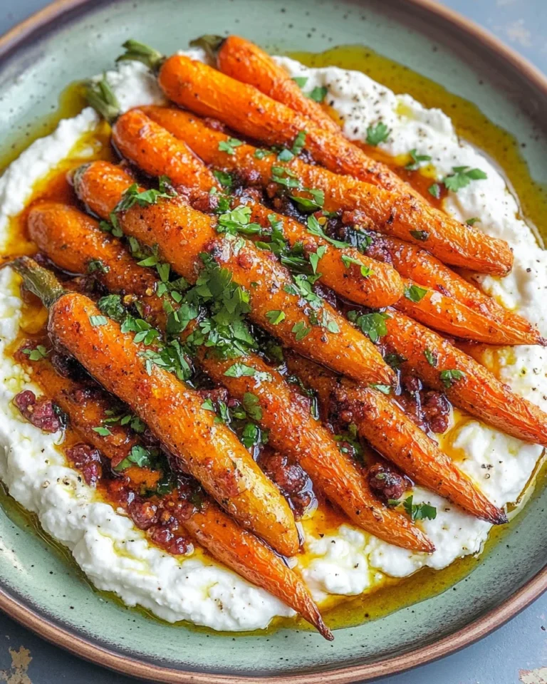 Honey Harissa Carrots With Whipped Feta